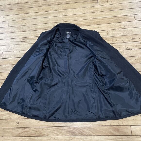 Briggs NY 100% Wool Suit Jacket Women 8 Charcoal Gray 1 Button Modern Cut Blazer - Picture 15 of 16